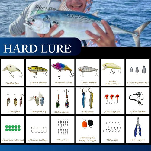 Hungryfish  Complete Fishing Lures Kit with Tackle Box - 120 Packs