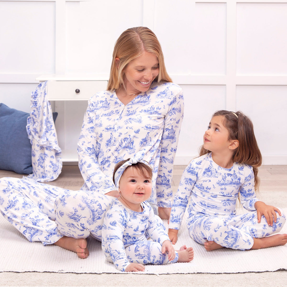 Baby Girl Toile de Jouy Bamboo Romper